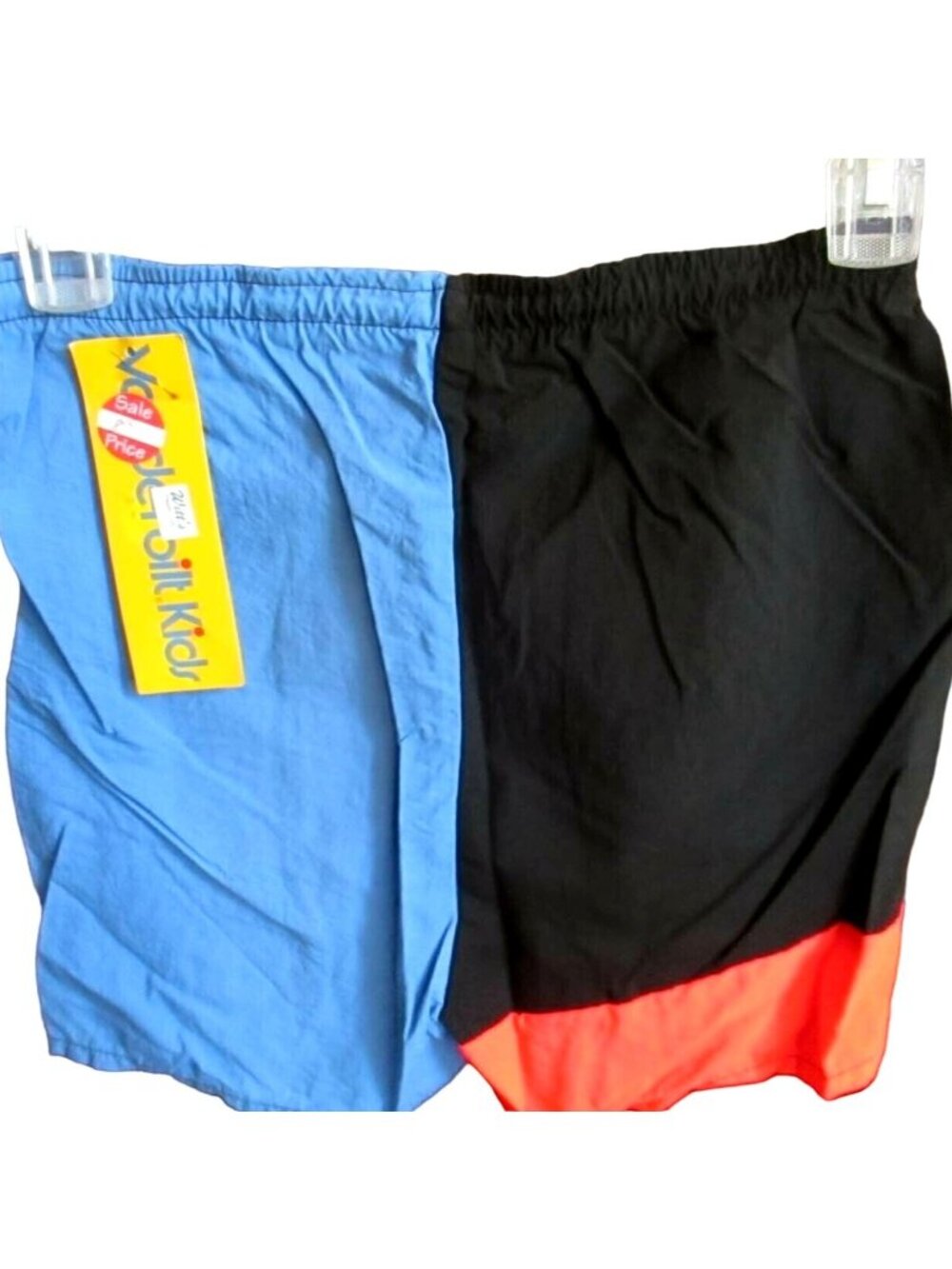 Boys Youth LARGE 24" Swim Trunks Shorts Vintage 1980's Retro Surf COLORBLOCK